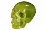 Realistic, Polished Jade (Nephrite) Skull #151141-2